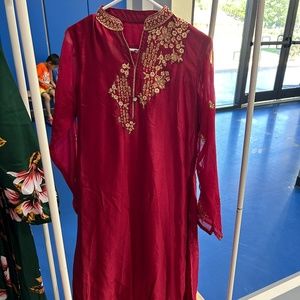 Red Indian Long Dress